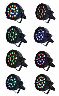 Led disco DJ světlo FLAT PAR LIGHT 18 RGB LED diod