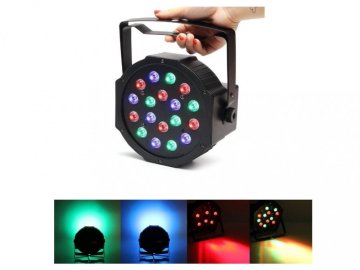 Led disco DJ světlo FLAT PAR LIGHT 18 RGB LED diod